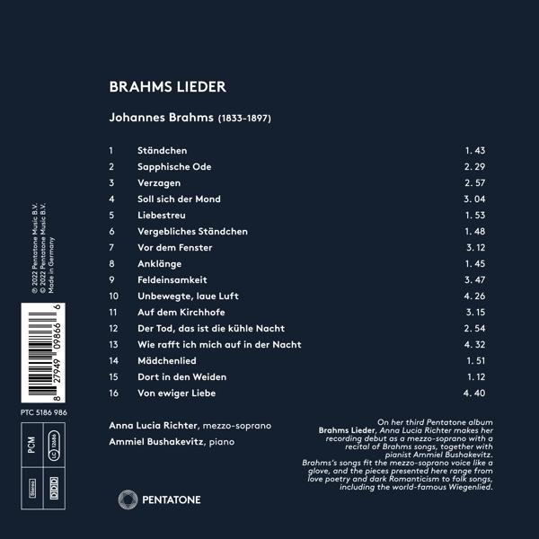 Richter,Anna Lucia/Bushakevitz,Ammiel - Brahms Lieder  - (CD)