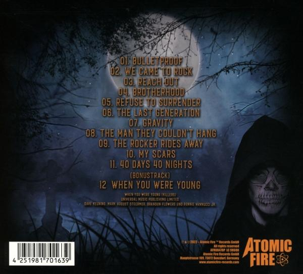 Albumcover mit dunklem, gotischem Thema. Eine Kapuzenfigur ist mit einem Totenkopfgesicht vorhanden.