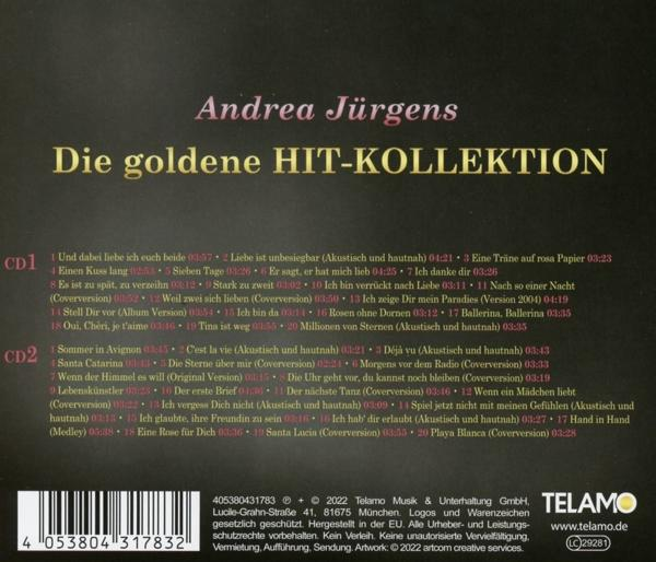 CD-Cover mit Text. Das CD-Cover hat den Titel: Die goldene HIT-KOLLEKTION.