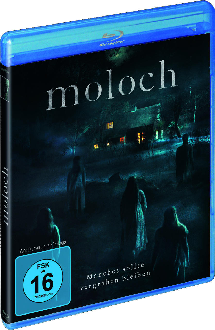 Blu-ray-Hülle 'Moloch', dunkle Szene mit Figuren, FSK-Logo.