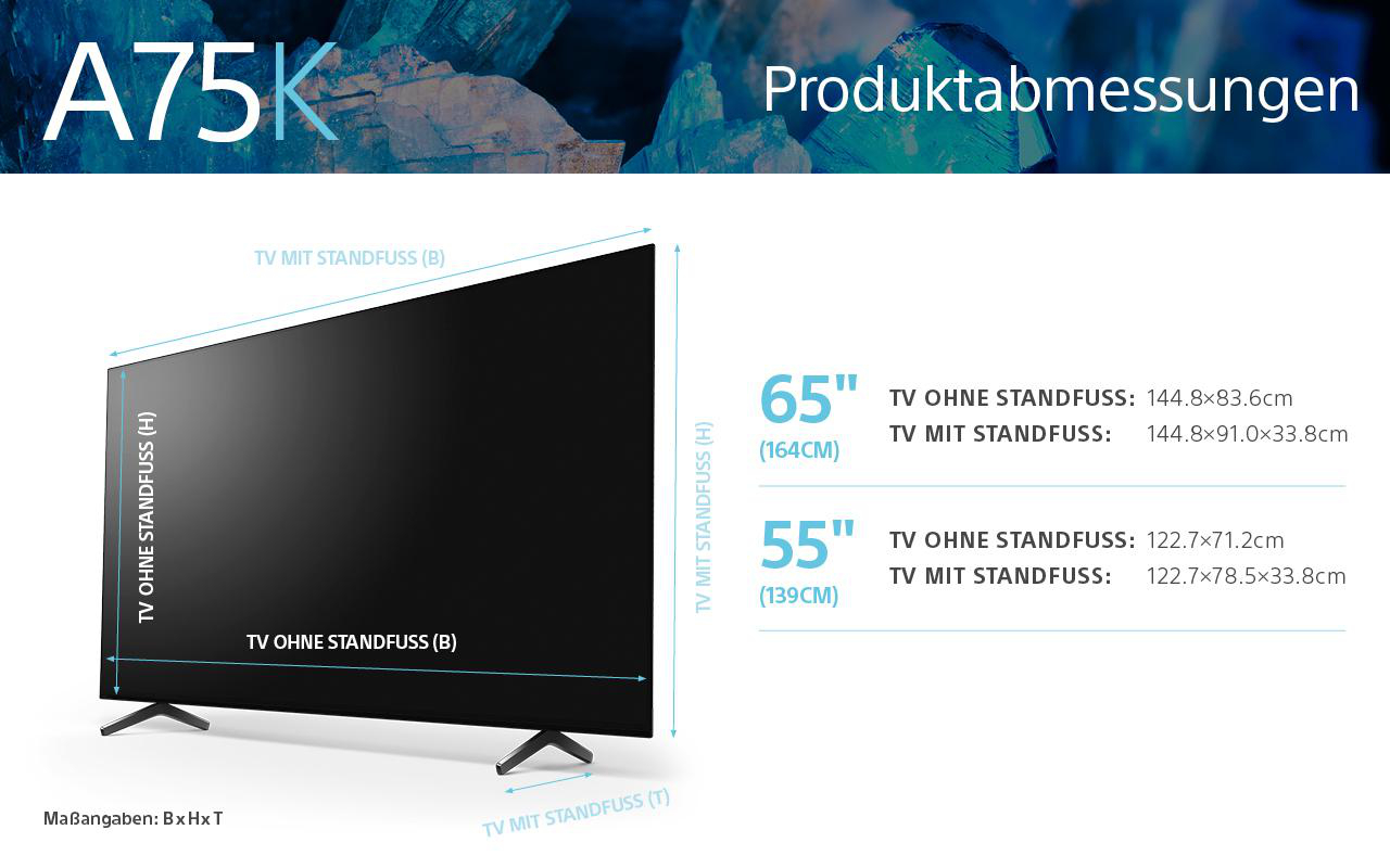 SONY BRAVIA XR-55A75K OLED TV (Flat, 55 Zoll / 139 cm, OLED 4K, SMART TV, Google TV)