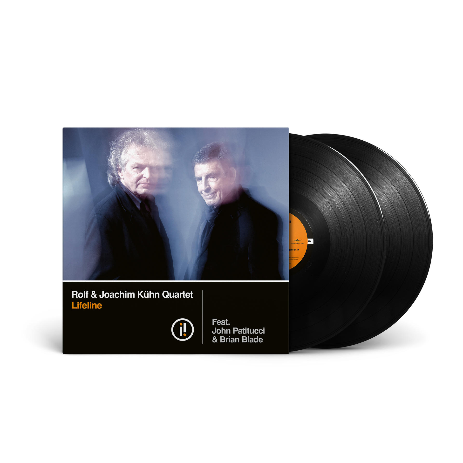 Albumcover mit zwei Schallplatten. Zeigt zwei Männer und Albumtitel.
