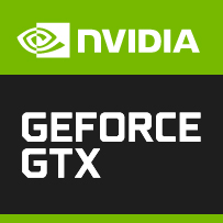Logotipo Nvidia GeForce GTX, verde y negro.