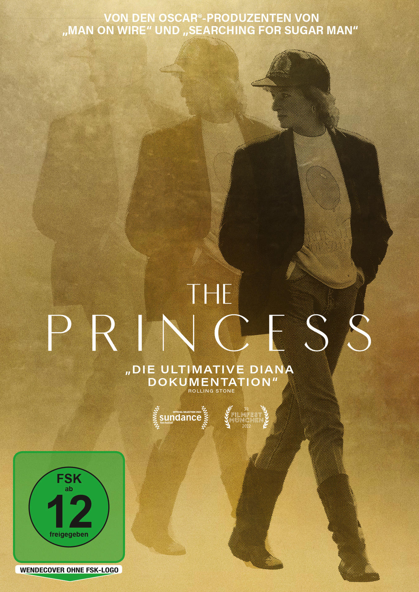 Das DVD-Cover des Films The Princess. Ein Mann in weißem Hemd und Jeans geht, mit einem Doppelbild hinter ihm.