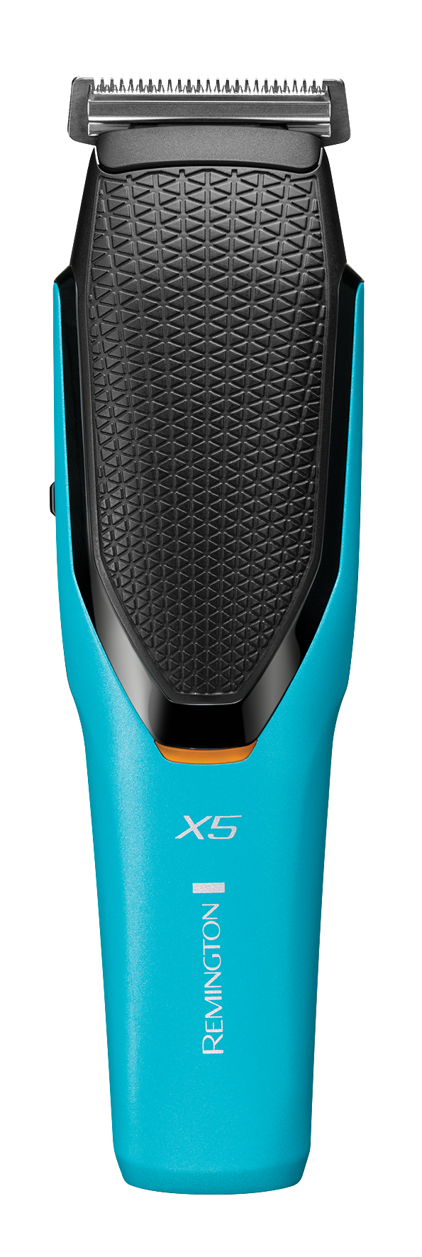 Blau-schwarzer Remington X5 Trimmer. Der Kopf hat einen strukturierten Griff.