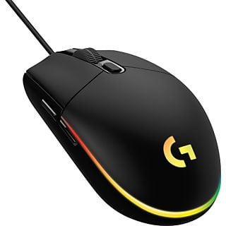 Ratón gaming - Logitech G G203, Con cable, 8000DPI, Botones personalizables, RGB Lightsync, Memoria integrada, Negro