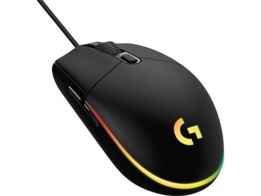 Ratón gaming - Logitech G G203, Con cable, 8000DPI, Botones personalizables, RGB Lightsync, Memoria integrada, Negro