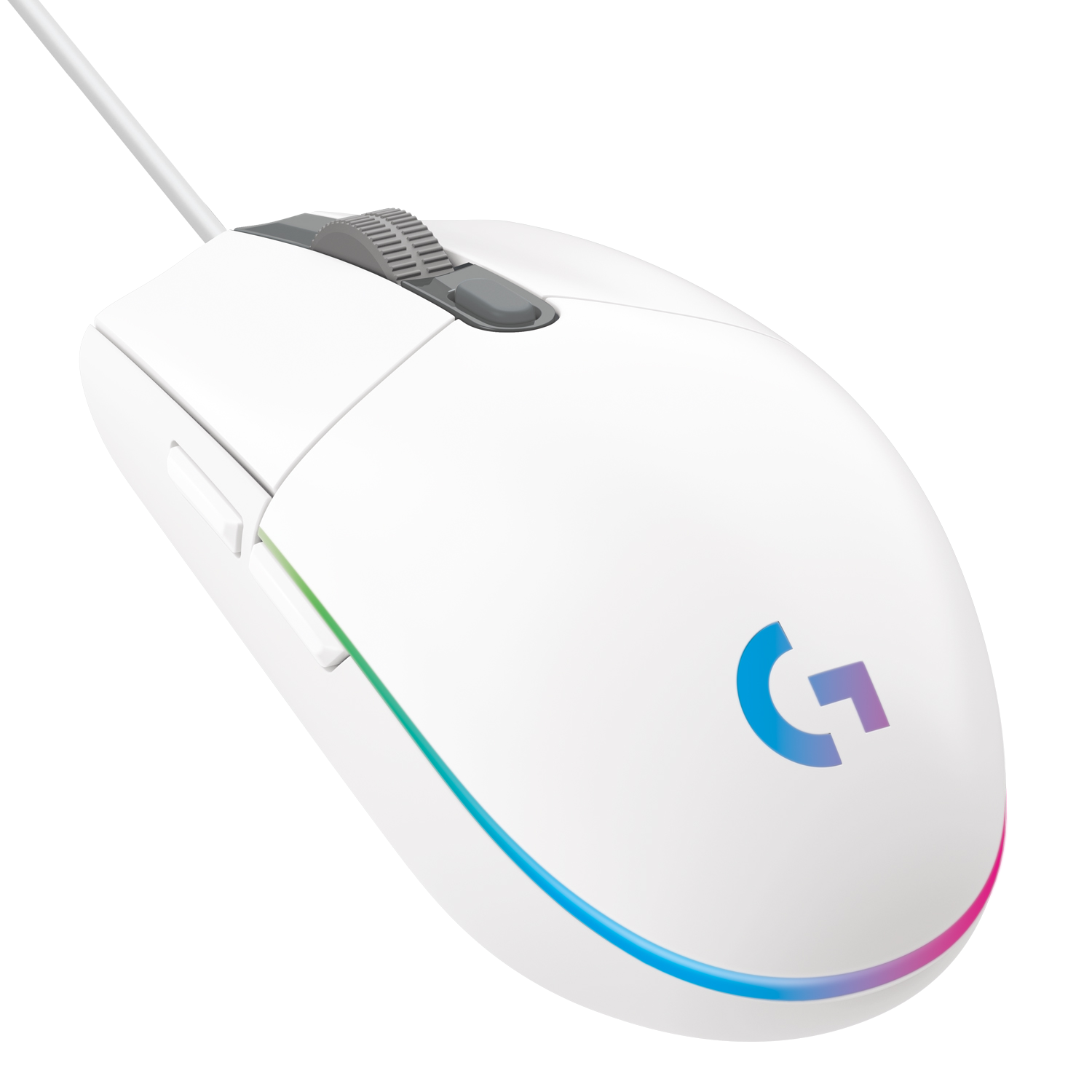 Ratón gaming - Logitech G203 Lightsync, 2da Gen, 8000DPI, Cable, RGB, Blanco