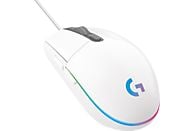 Ratón gaming - Logitech G G203, Con cable, 8000DPI, Botones personalizables, RGB Lightsync, Memoria integrada, Blanco