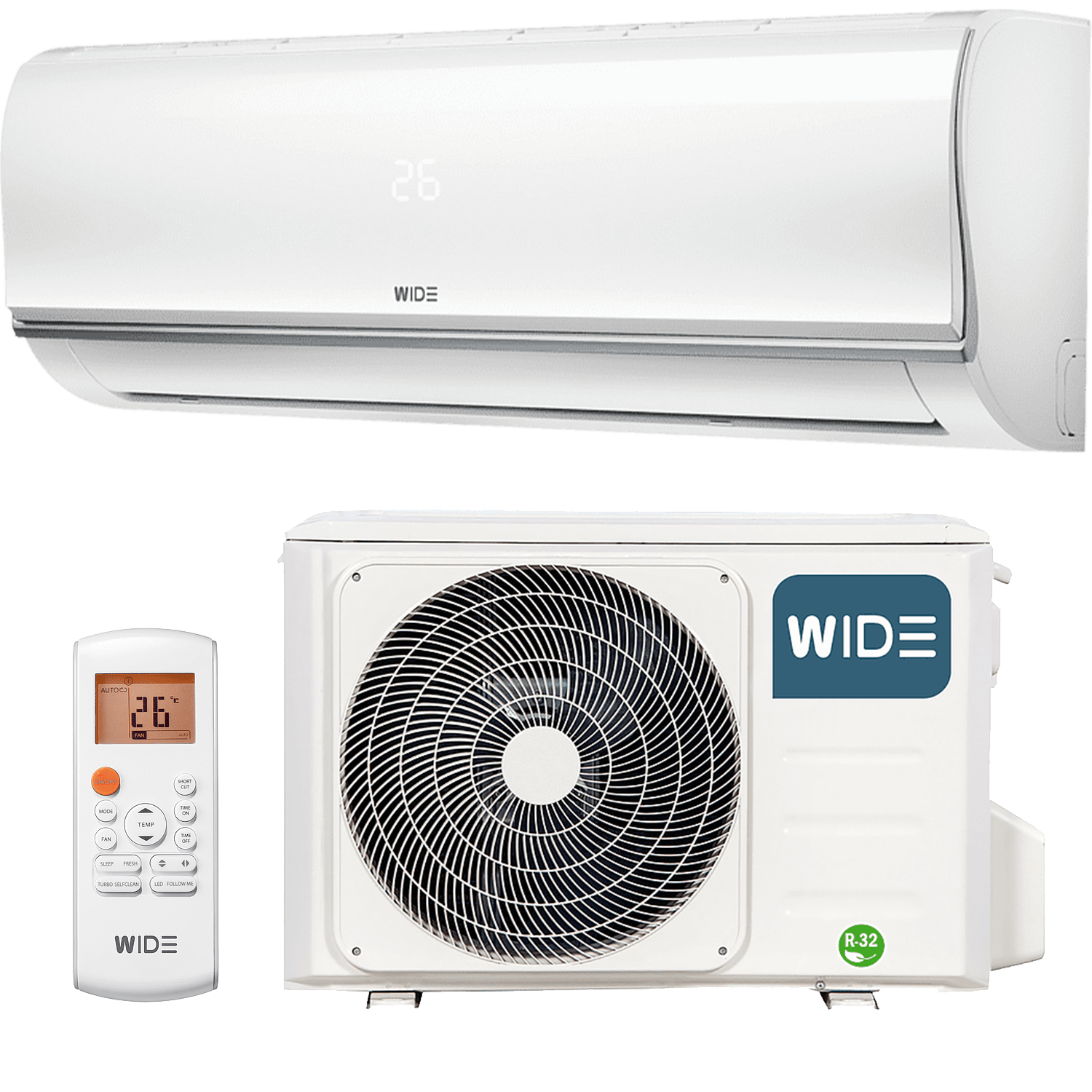 REACONDICIONADO Aire acondicionado - Wide WDS18IUL3ECO-R32, Split 1x1, 4500 fg/h, Inverter, Bomba de calor, Blanco