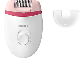 Depiladora - Philips BRE235/00, Depiladora con cable compacta, Cepillo de limpieza y cabezal para zonas sensibles, Rosa
