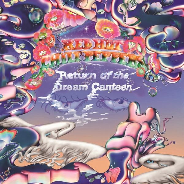Albumcover-Kunst, psychedelisches, farbenfrohes Design.