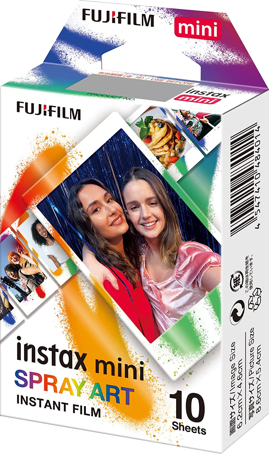 Fujifilm Instax Mini Spray Art instant film doboz, két nő fotójával.