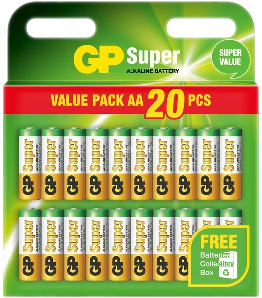 GP BATTERIES Piles alcalines AA 20 pièces (GP15A20ET-2PB20)