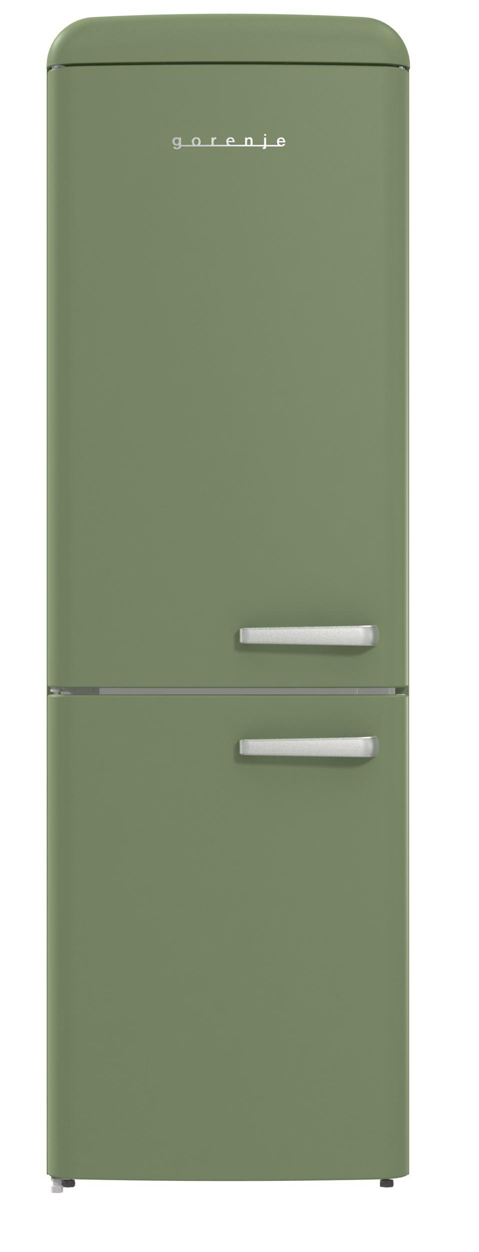 GORENJE ONRK 619 DOL-L Gorenje Retro Collection Kühl- / Gefrierkombination (D, 300 l, 1940 mm hoch, Oliv)