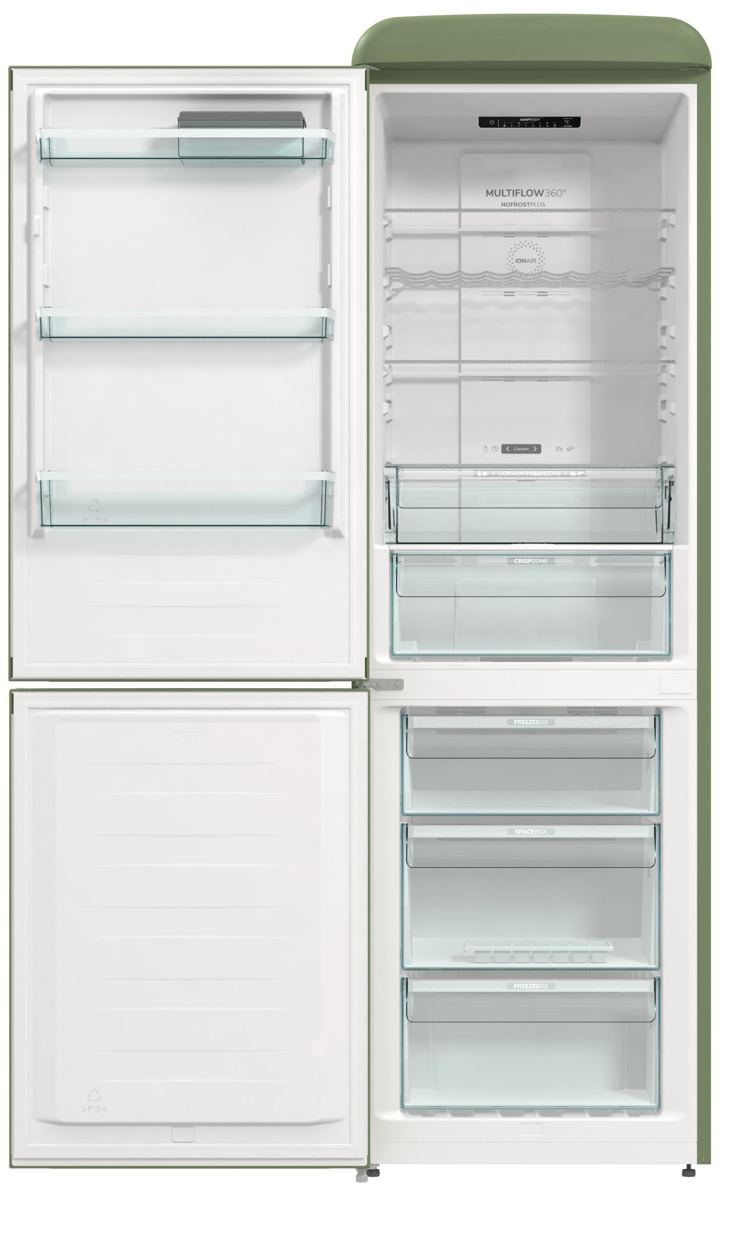 GORENJE ONRK 619 DOL-L Gorenje Retro Collection Kühl- / Gefrierkombination (D, 300 l, 1940 mm hoch, Oliv)
