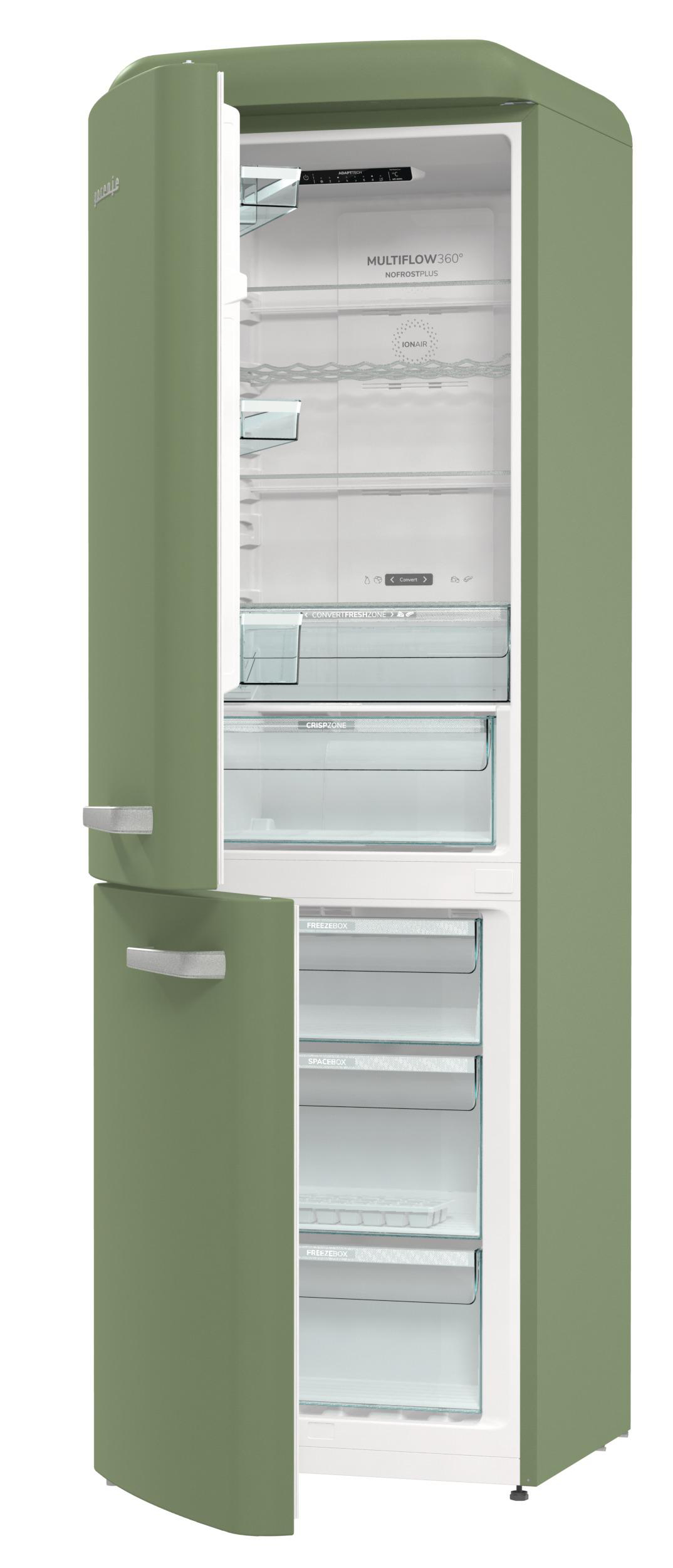 GORENJE ONRK 619 DOL-L Gorenje Retro Collection Kühl- / Gefrierkombination (D, 300 l, 1940 mm hoch, Oliv)