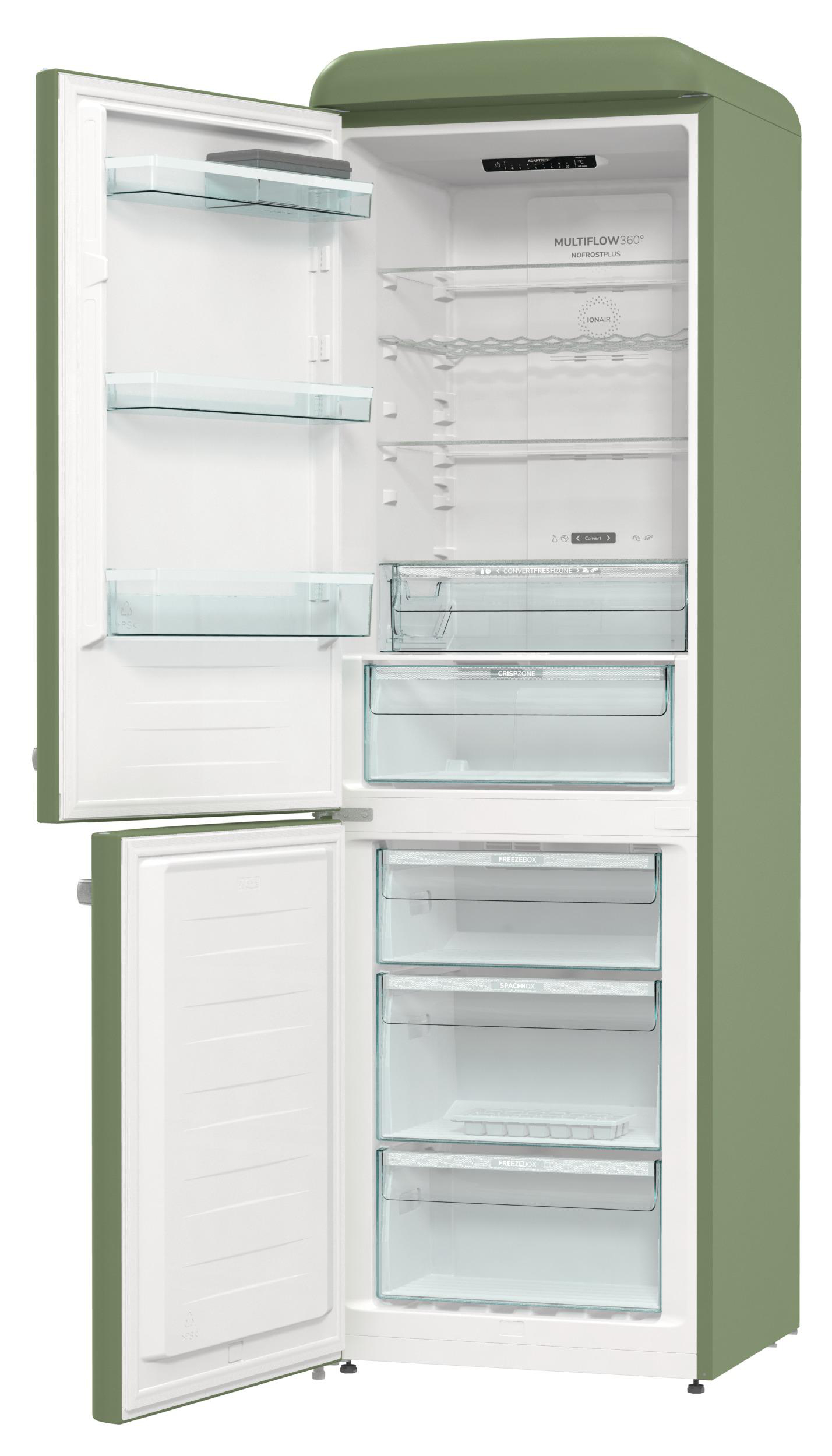 GORENJE ONRK 619 DOL-L Gorenje Retro Collection Kühl- / Gefrierkombination (D, 300 l, 1940 mm hoch, Oliv)