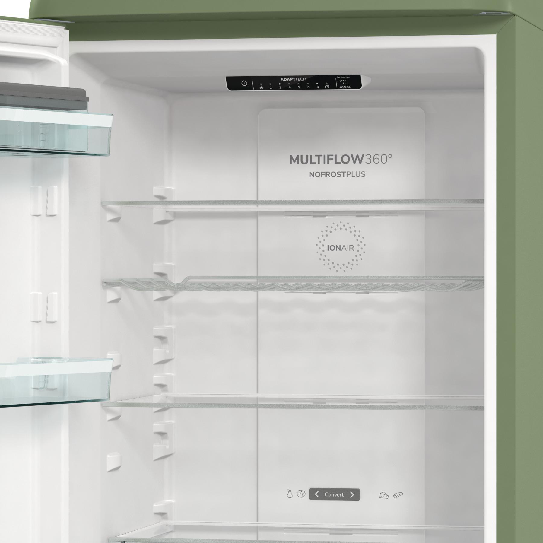 GORENJE ONRK 619 DOL-L Gorenje Retro Collection Kühl- / Gefrierkombination (D, 300 l, 1940 mm hoch, Oliv)
