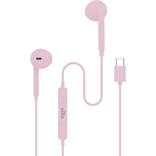 Auriculares de botón - Vieta Pro Homy, Auricular de botón, Con micrófono, Type C, Rosa