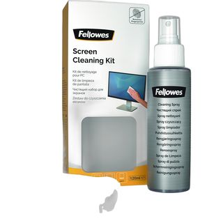 Kit de limpieza - Fellowes 9930501, Solución 120 ml, Gamuza de microfibra
