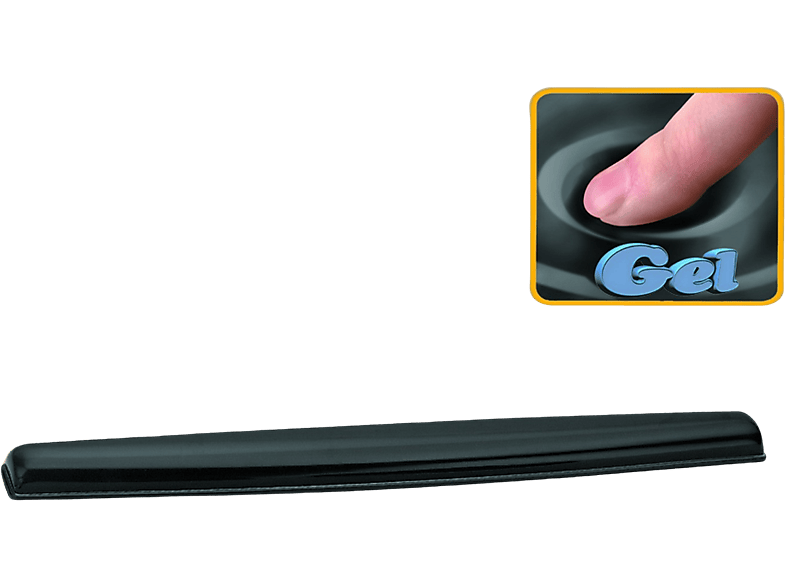Reposamuñecas teclado - Fellowes 9112201, Gel Negro, Negro/Transparente