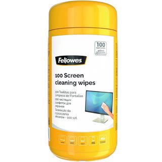 Limpiador de pantallas - Fellowes 9970330, Dispensador de 100 toallitas limpiadoras de pantalla