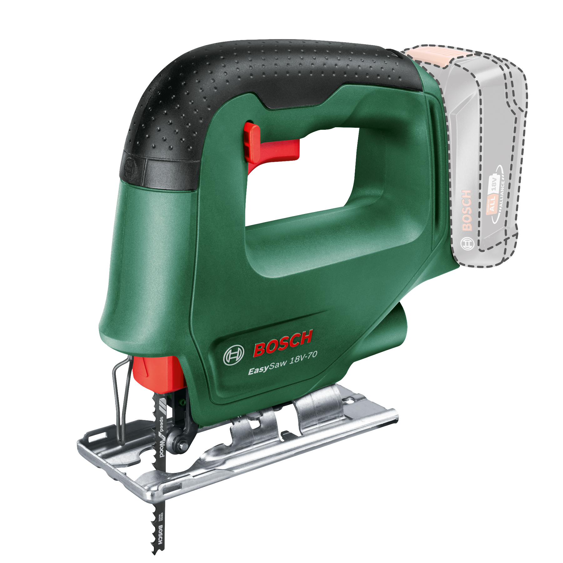 BOSCH EasySaw 70 Akkumulátoros szúrófűrész, 18V, akku és töltő nélkül (0603012000)