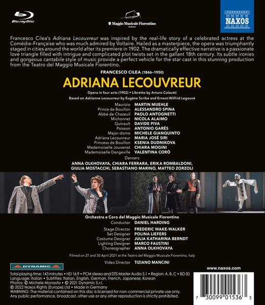 (Blu-ray) (Blu-ray) - Lecouvreur Adriana - Siri/Muehle/Dudnikova/Alaimo/Harding/+