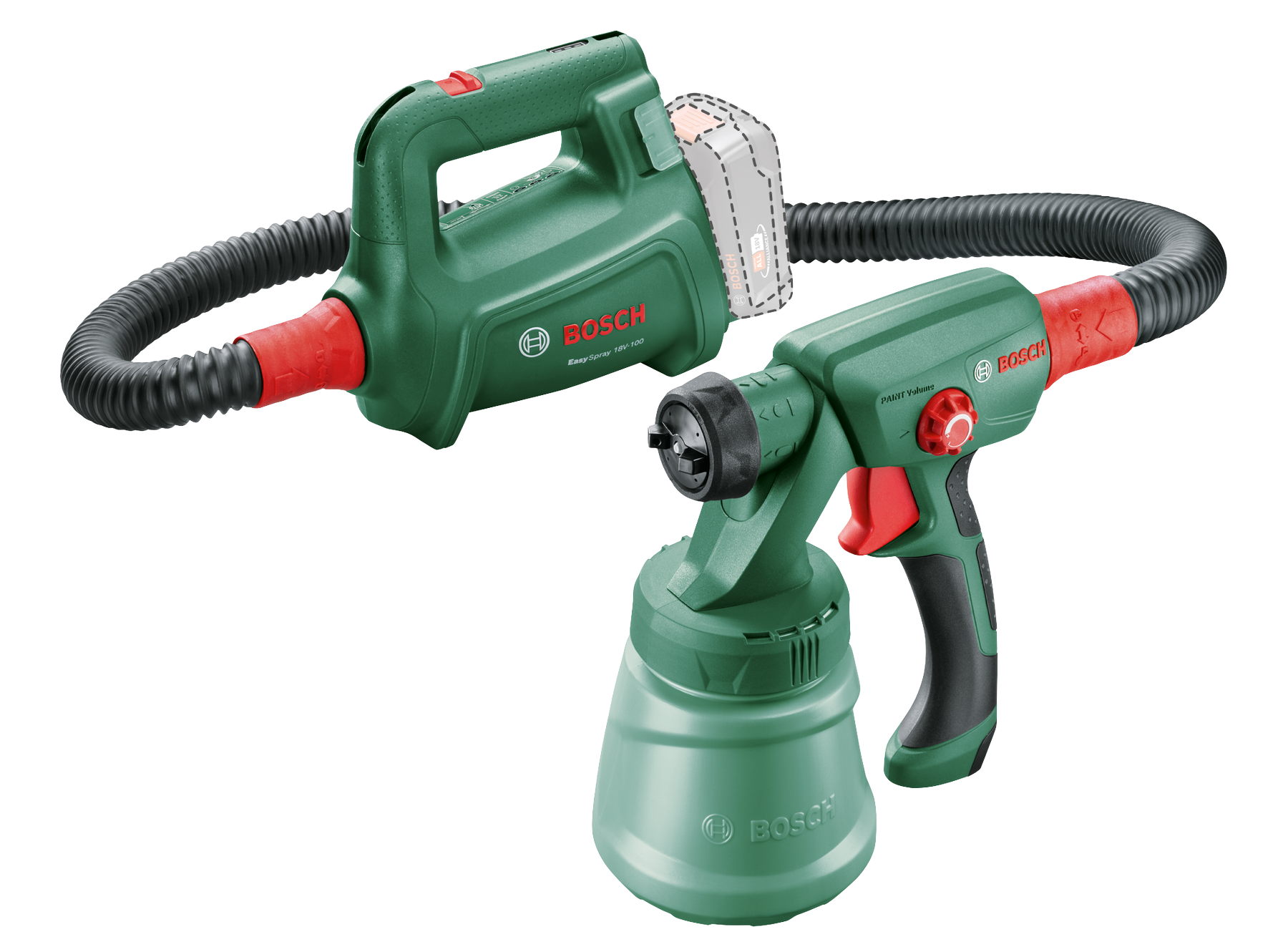 BOSCH EasySpray 100 Akkumulátoros festékszórópisztoly, 18V, akku és töltő nélkül (0603208000)