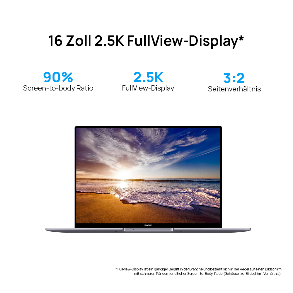 HUAWEI Matebook 16 - 16 Zoll - AMD Ryzen™ 7 5800H - 16 GB - 512 GB - AMD Radeon™ Onboard Graphics - Windows 10 Home (64 Bit)