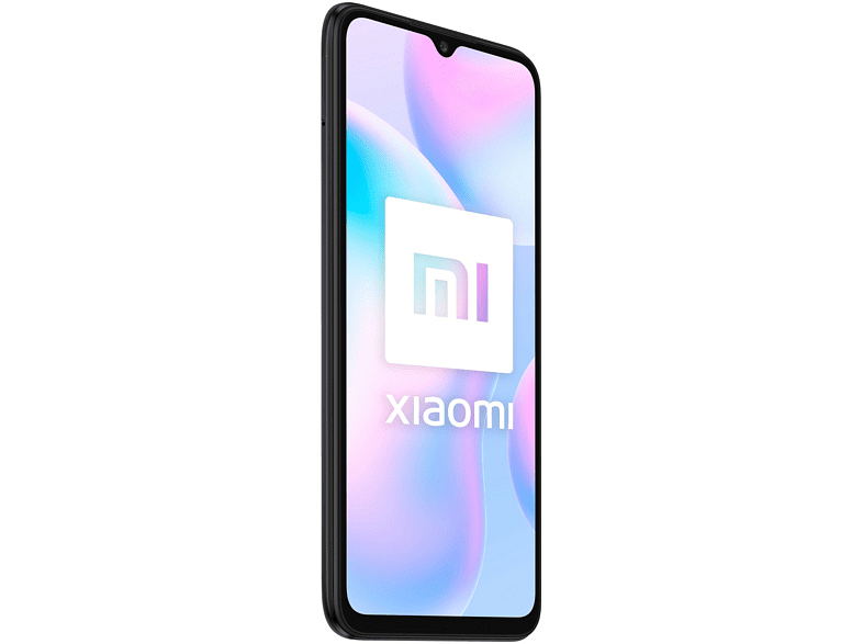 Smartphone Xiaomi negro con muesca de gota, mostrando el logo Xiaomi.