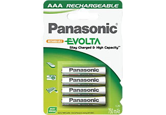 Wentronic AAA 750mAh NiMH 4-BL EVOLTA Panasonic Níquel metal hidruro 750mAh 1.2V batería recargable