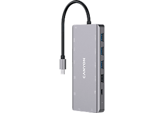 CANYON DS-12 USB Type-C 13 portos dokkoló, LAN, 2xHDMI, VGA, 4xUSB-A, Audio, USB-C,kártyaolvasó (CNS-TDS12)
