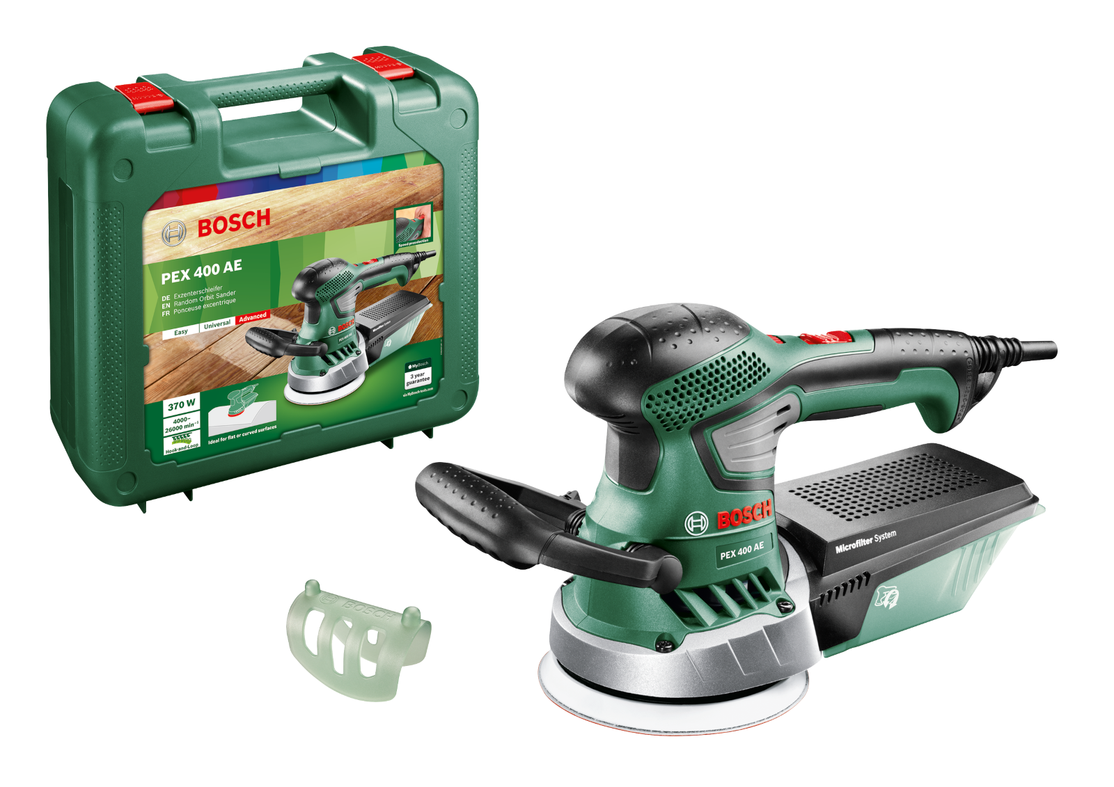 BOSCH PEX 400 AE Elektromos excentercsiszoló, 370 W, kofferben (06033A4000)