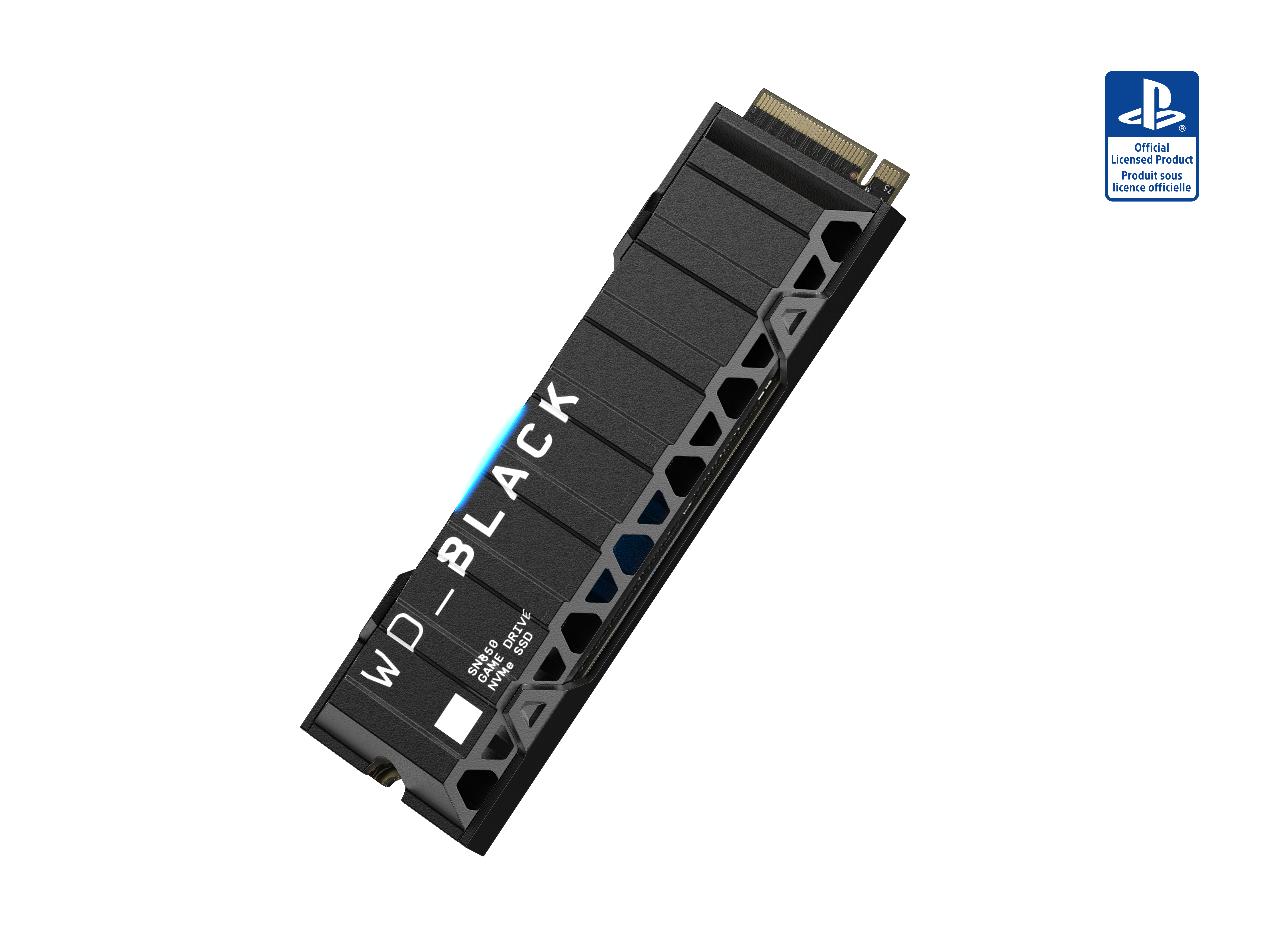 WD_BLACK™ SN850 NVMe™ SSD für PS5™-Konsolen, 2 TB, SSD-Speicher, Schwarz/Blau