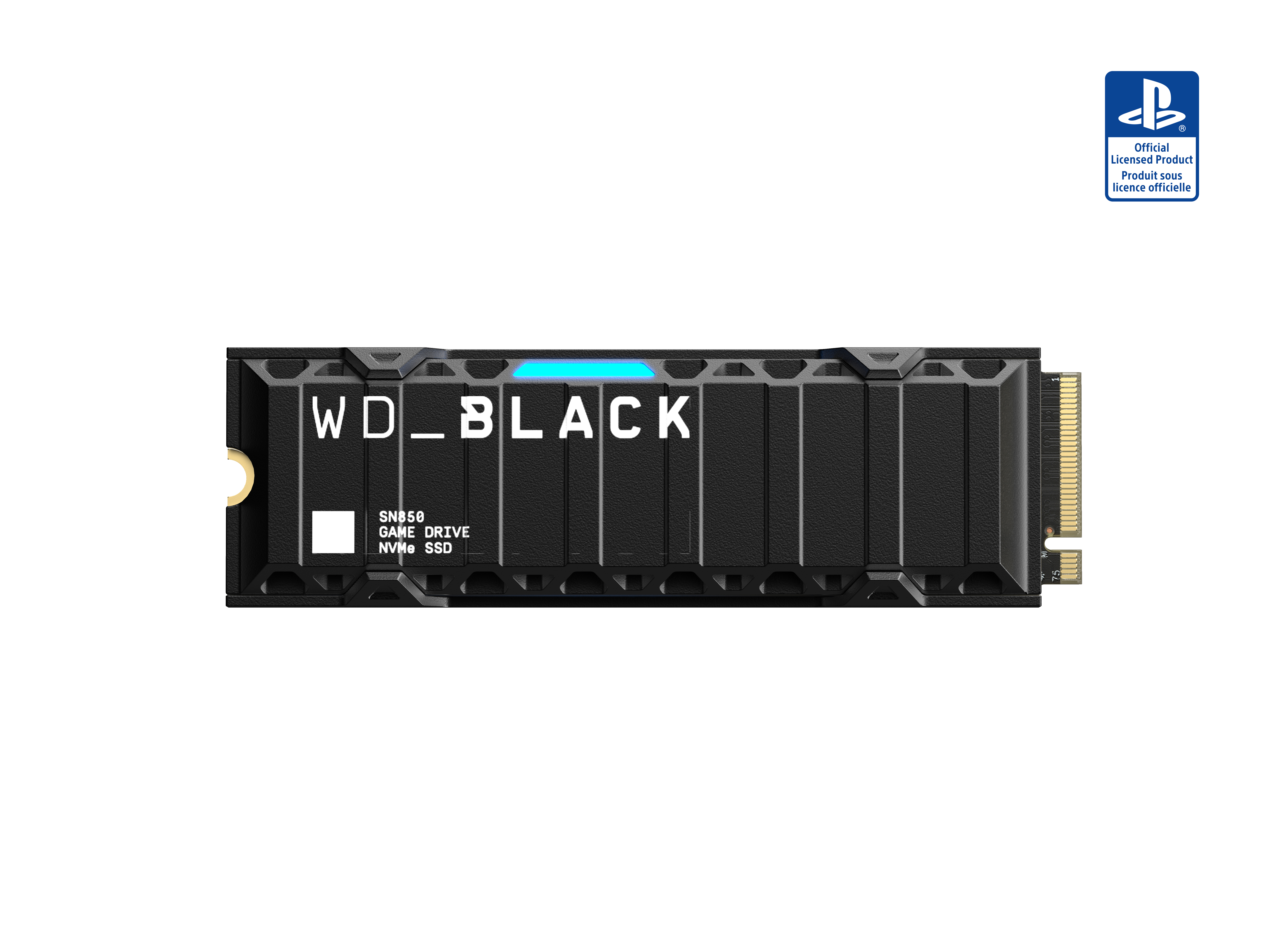 WD_BLACK™ SN850 NVMe™ SSD für PS5™-Konsolen, 2 TB, SSD-Speicher, Schwarz/Blau