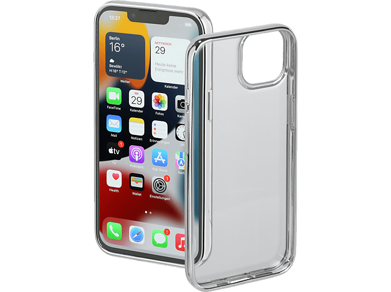 HAMA Clear&Chrome, Backcover, Apple, iPhone 13, Silber, Transparent