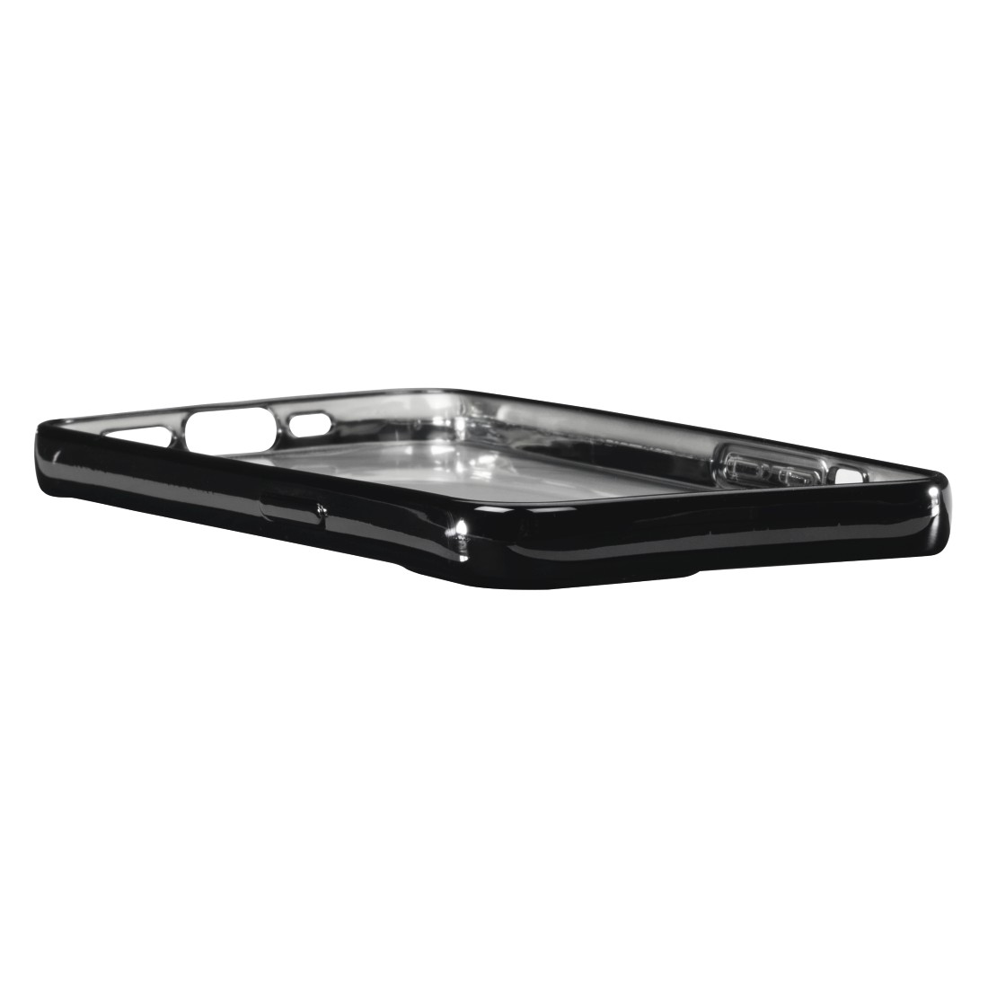 HAMA Clear&Chrome, Schwarz, 13, iPhone Transparent Backcover, Apple