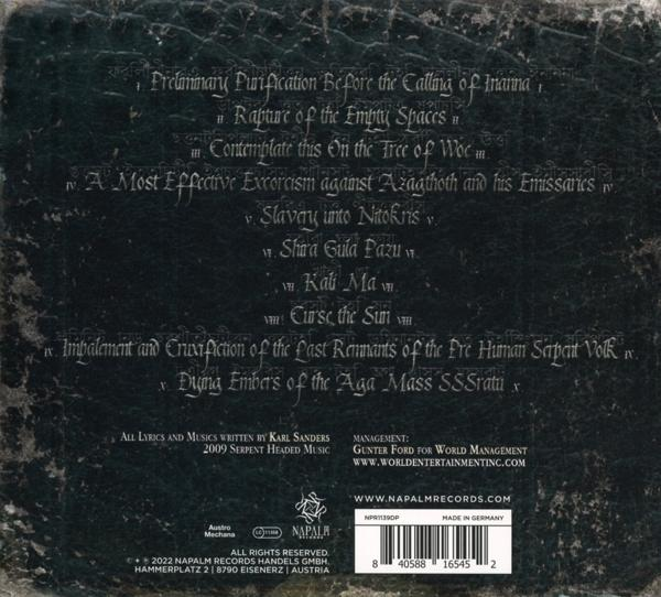 Die Rückseite eines Musikalbums mit Songtiteln und Credits.