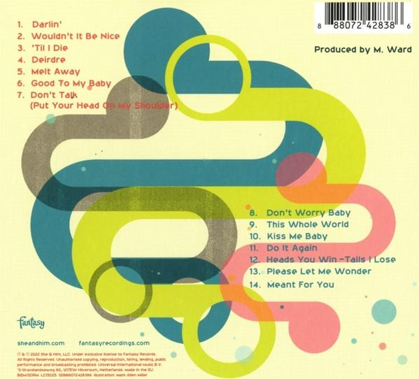 Albumcover mit Songtiteln und farbenfrohem, abstraktem Design.