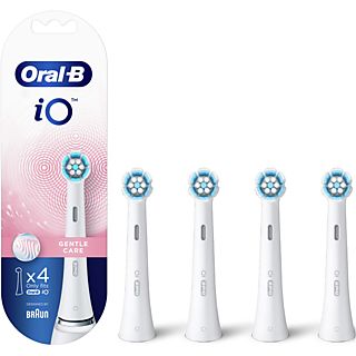Recambio para cepillo dental - Oral-B iO Gentle Care, Pack De 4 Unidades, Blanco