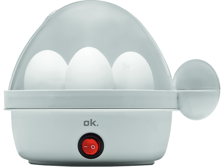 Cuece huevos  OK OEB 102W Cuece hasta 7 huevos, Señal de fin audible, Tapa  transparente