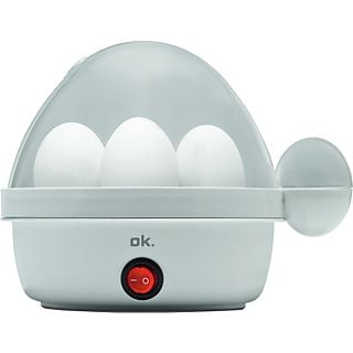 Cuece huevos - OK OEB 102W Cuece hasta 7 huevos, Señal de fin audible, Tapa transparente