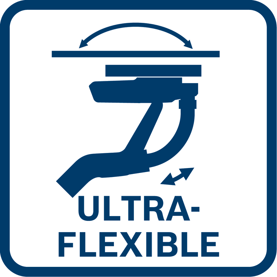 Egy kék-fehér Ultra-Flexible címke, amely egy ikont és az 'ULTRA-FLEXIBLE' szöveget mutatja.