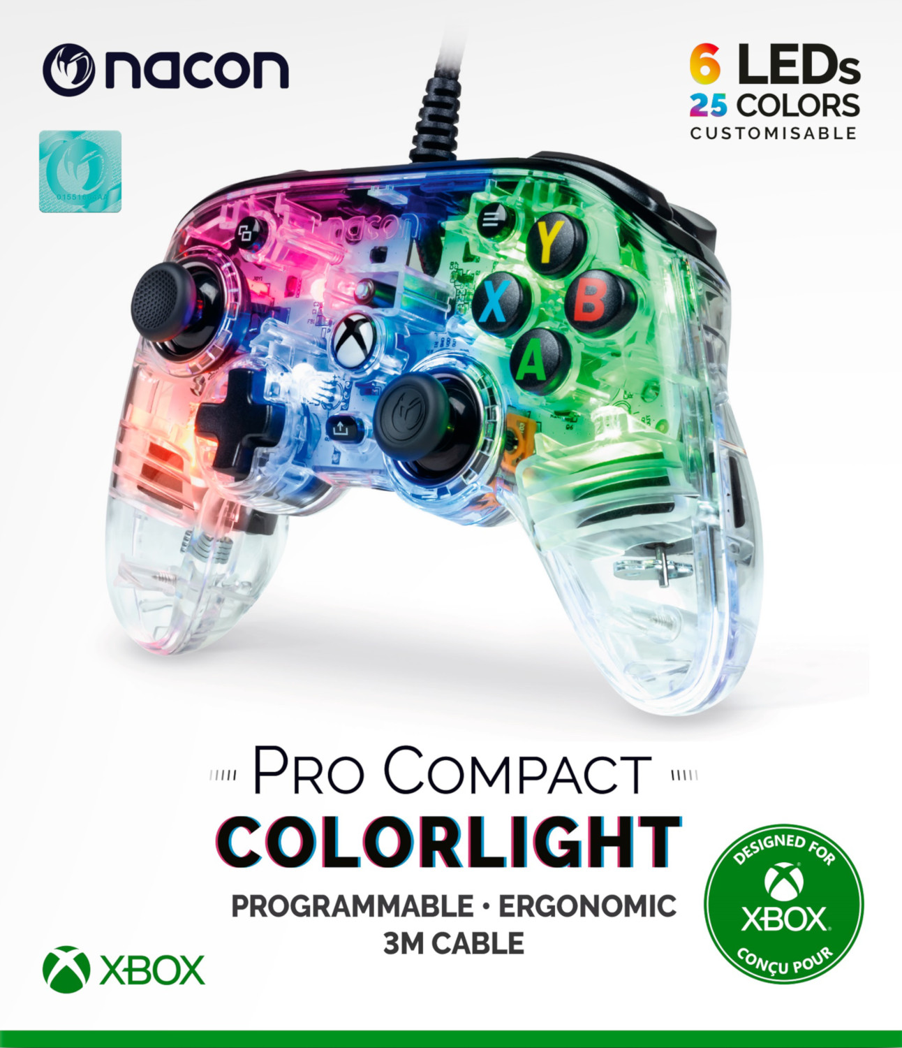 NACON Controller Pro Compact Colorlight Transparant Xbox (XBXPROCOMPACTRGB)