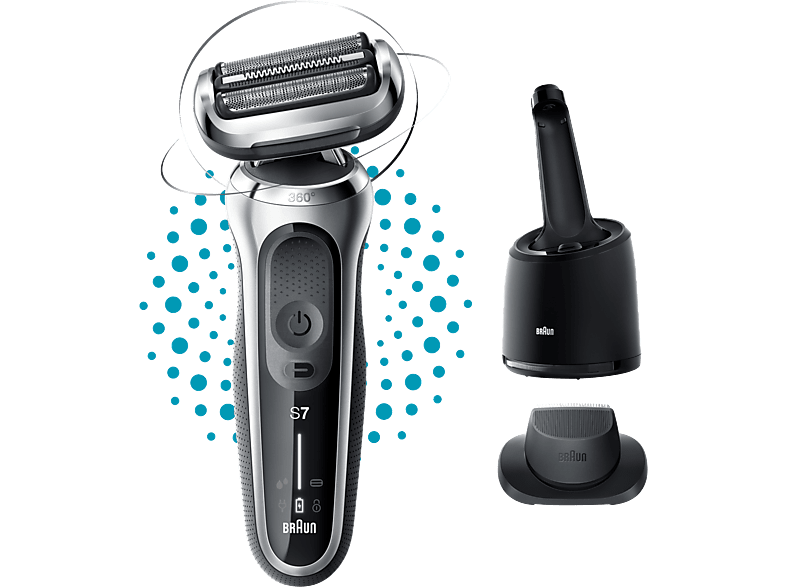 BRAUN Series 7 71-S7200cc Wet&Dry Borotva, SmartCare egységgel és 1 tartozékkal, ezüst