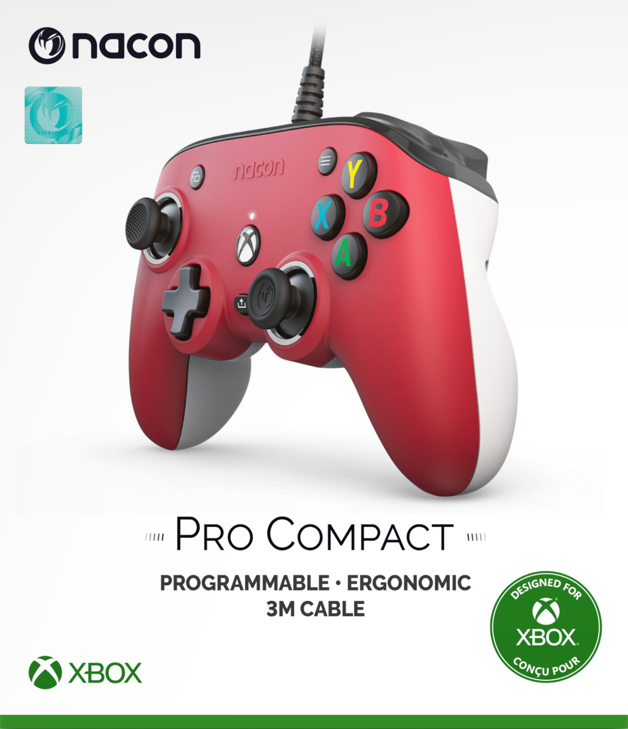 NACON Controller Pro Compact Colorlight Rood Xbox (XBXPROCOMPACTRED)