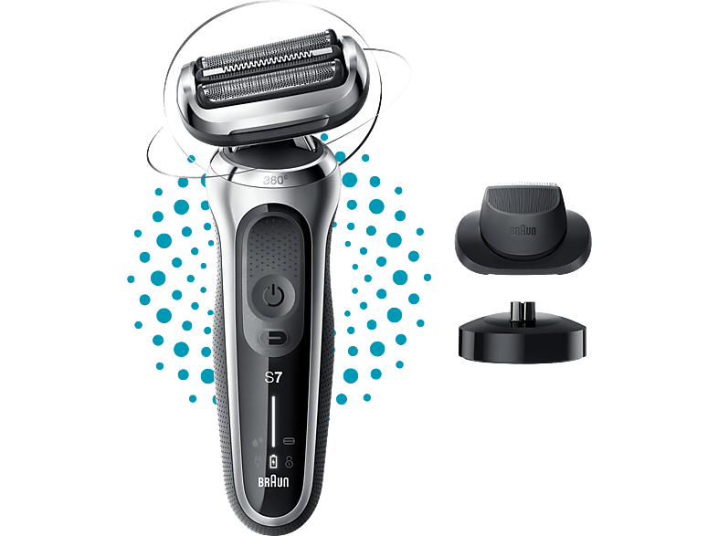 BRAUN Series 7 71-S4200cs Wet&Dry Borotva, töltőállvánnyal és 1 tartozékkal, ezüst