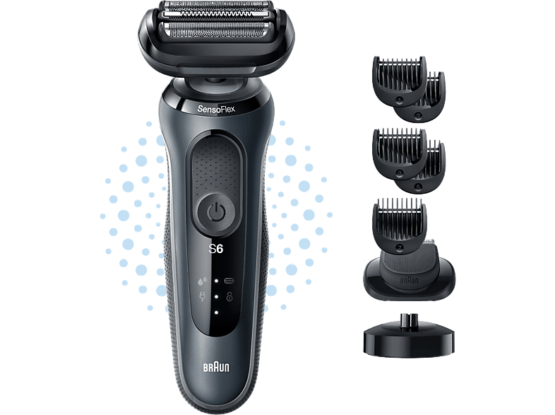 BRAUN Series 6 61-N4500cs Wet&Dry Borotva, töltőállvánnyal és 1 tartozékkal, szürke